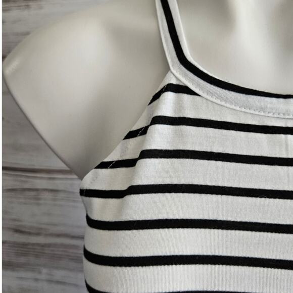 Patpat White And Black Stripe Halter Dress sz Small - Picture 2 of 5